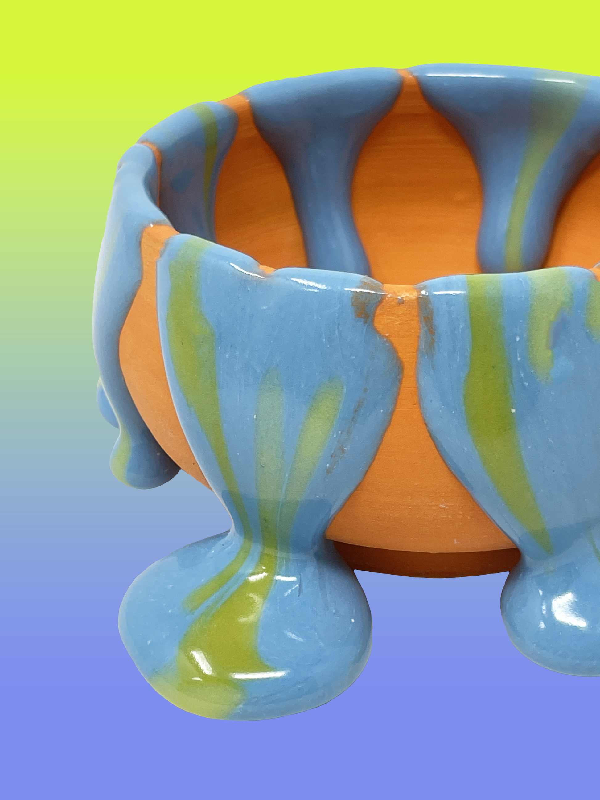 Applying Underglaze to the Ceramics I Pinch Pot cups 
